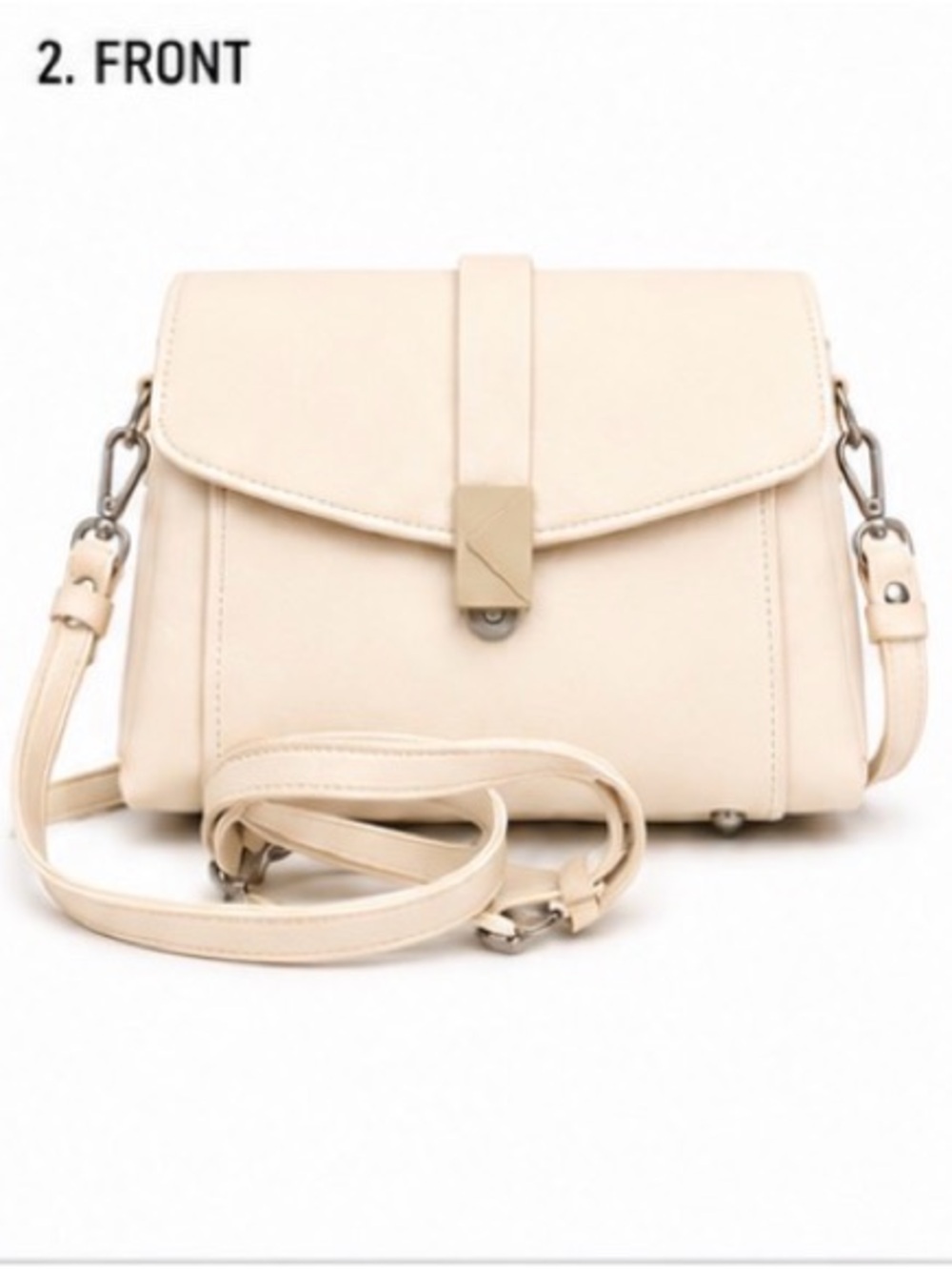 Minimalist Cream Crossbody Bag with Strap